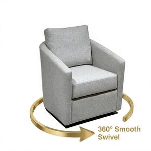 Modern 360° Swivel Upholstered Accent Chair Woven Fabric Leisure <b>Armchair</b> for Living Room Hotel Lobby <b>Single</b> Sofa Lounge Chair - Product Image 1
