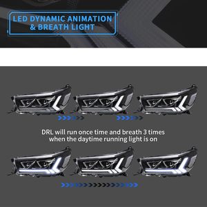 Светодиодные фары VLAND 55W 12V для <span class=keywords><strong>Hilux</strong></span> 2015-2020 с последовательным сигналом поворота, полностью светодиодные передние фары в сборе (для водителя и пассажира) - Product Image 5
