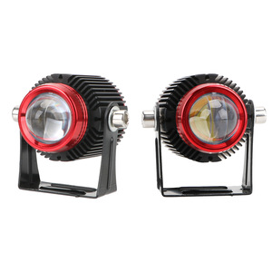 Faros LED para Motocicleta, 2 Piezas, Luces LED de Doble Color, Luz Alta y Baja, Universales, Pequeñas Luces de Cañón de Acero, Lámpara Auxiliar - Product Image 1