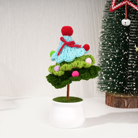 Handgemachte Mini Topf Strick blumen Schöne Weihnachts baum Häkeln Dekoration Häkeln Blumen
