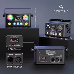 Lumière laser RGB 5 en 1 Télécommande LED Effet de lumière de scène Projecteur Lumière de fête DJ pour KTV Bar Club Concert Mariage Théâtre - Product Image 6