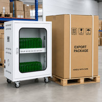 Armoire de recharge pour tablettes et téléphones à 30 emplacements avec compartiments de rangement pour téléphones portables et porte verrouillable pour le stockage d'appareils scolaires et de bureau