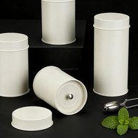 Boîte en fer blanc à double couvercle scellable de qualité alimentaire, conteneur personnalisé avec logo pour thé en vrac, café, matcha, poudre de chocolat, emballage métallique