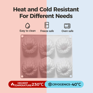 Molde de Silicona para Tarta Mousse SILIKOLOVE de Fábrica con <span class=keywords><strong>6</strong></span> Cavidades en Forma de Frambuesa, Platino LFGB Antiadherente Sin BPA - Product Image 6