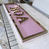 Enseigne lumineuse LED rose étanche avec logo 3D personnalisé pour salon de beauté, enseigne commerciale murale extérieure pour façade de magasin