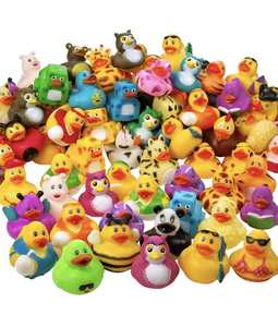Assortiment de canards en caoutchouc de 2 pouces en vrac pour machine à pinces, jouet de bain, fêtes prénatales - Product Image 3