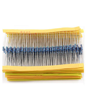Kit de 500 résistances à film métallique 1/4W 0,25W 1% avec anneaux de couleur, 50 valeurs, 1R-10mR 1ohm-10Mohm, échantillons de résistances - Product Image 1