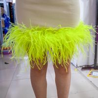 Boa en plumes d'autruche multicouches Vert fluorescent Accessoires vestimentaires avec boas épaissis allongeant