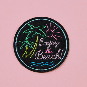 Take Me to Beach bordado regalo hierro en parche insignia decorativa apliques sombrero parches bordados parche de diseño personalizado - Product Image 2