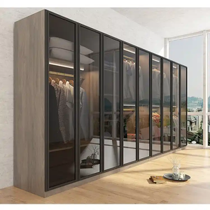 Luxury Modern Design Adjustable Walk-in Closet Wardrobe High-End Glass Door <strong>LED</strong> <strong>Light</strong> for Bedroom Living Room <strong>Furniture</strong> - Product Image 4