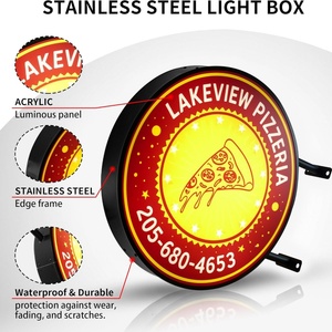 Custom Double/Single Sided Waterproof Round Shop Advertising Lightbox Logo <b>Sign</b> Led Light Box for Storefront Salon <b>Bar</b> Cafe - Product Image 2