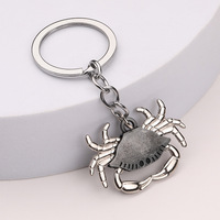 Vente directe du fabricant, porte-clés personnalisé en forme de crabe, cadeau créatif, porte-clés en métal