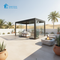 Pergola motorisée en aluminium Sweet Home, toit rétractable bioclimatique électrique pour extérieur, gazebo télécommandé, imperméable et anti-UV