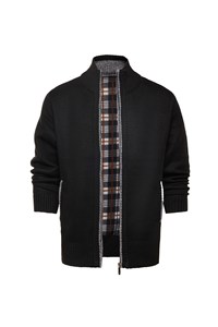 Suéter Cárdigan de Punto para Hombre con Cuello Alto y Media Cremallera, Color Sólido Melange, Manga Larga, para Invierno - Product Image 4