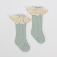 Chaussettes pour bébé en coton style princesse, chaussettes fines en tricot respirant pour filles, printemps automne