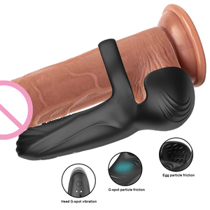 حلقة قضيب هزازة 3 في <span class=keywords><strong>1</strong></span> مع خاصية تأخير القذف وتحفيز نقطة G للرجال - Product Image 3