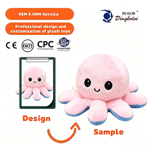 Peluche de Pulpo Reversible de Doble Cara, Súper Suave, Bordado, Personalizado, Lindo, Juguete de Peluche para Aliviar el Estrés, Venta Caliente - Product Image 1