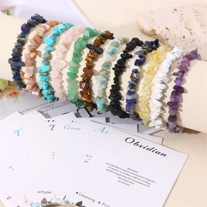 Braccialetti con Chips di Gemme Naturali Unisex, Cristalli Curativi, <span class=keywords><strong>Chakra</strong></span>, <span class=keywords><strong>Pietre</strong></span> Irregolari, Yoga, Reiki, Sollievo dall'Ansia, Trendy - Product Image 5