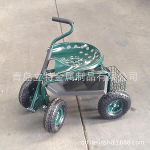 Qingdao Lite Metal Garden Chair <b>Cart</b> TC4501D 4 Wheels Portable <b>Tool</b> Seat <b>For</b> Outdoor Use - Product Image 1