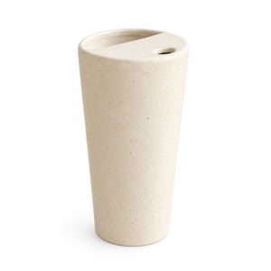 Vente en gros de tasses à <span class=keywords><strong>caf</strong></span>é en céramique de 18 oz, faites à la main, à motif crème mouchetée, avec couvercle monobloc et logo personnalisé, pour <span class=keywords><strong>caf</strong></span>é - Product Image 2