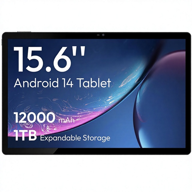 MESWAO MES-B3 15.6 Inch Android 14 Tablet with IPS Display, Helio G99 Octa-Core, 6GB RAM + 128GB ROM (1TB TF), 12000mAh