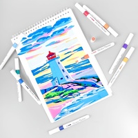 Vente en gros de stylo marqueur d'art à tête unique 36 couleurs stylo marqueur acrylique rechargeable en plastique à longue pointe pour peinture à faire soi-même