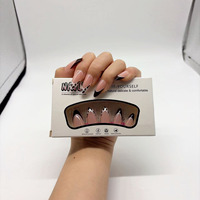Faux ongles en ABS, amande nude marron, French manucure et imprimé léopard, à presser, réutilisables, 24 pièces, vente en gros