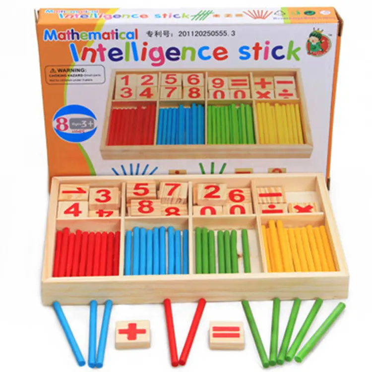 TS Kinder Holzspielzeug digitale Lehrstift Montessori-Lehrhilfe Montessori-Mathematik-Erleuchtungs-Spielzeug für Baby Geschenk