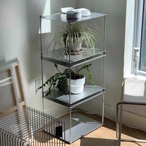 Rak Penyimpanan Minimalis Stainless Steel Meja <span class=keywords><strong>Display</strong></span> Kedai Kopi Rak Persegi Panjang Lemari Rak Penyimpanan Kamar Tidur Rak Ruang Belajar - Product Image 3