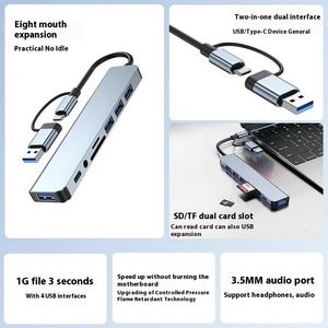 <span class=keywords><strong>USB</strong></span> <span class=keywords><strong>3.0</strong></span>ハブ ノートパソコンドッキングステーション 8in1 ミニType-C <span class=keywords><strong>USB</strong></span> C RJ45 SD TF OTG充電マルチポートスプリッター タブレット/ノートパソコン対応 - Product Image 3