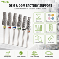 Foret à ongles en carbure de tungstène 5-en-1 à coupe croisée OEM ODM, accessoires professionnels pour ponceuse à ongles, grain moyen, certifié CE, fabricant