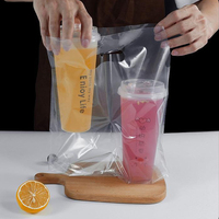 Sacs d'Emballage Personnalisés Jetables pour Porte-Gobelets Simples ou Doubles de Bubble Tea et Café, Sacs en Plastique à Emporter avec Logo