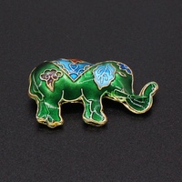 Perle éléphant entretoise pour pendentif, émail traditionnel haute température bleu argenté, style antique, accessoire de bijouterie, 31 x 19 mm