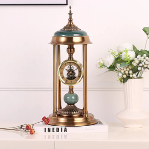 European Style Grandfather Clock Pillar Shape Silent Tabletop Ornament For Living Room Bedroom Anniversary Decor - Product Image 4