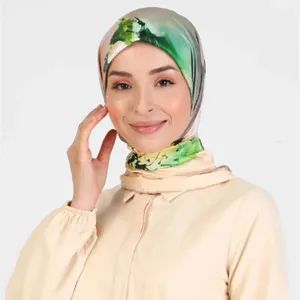 MOTIVE FORCE Impreso Mujeres Hijab Digital Impreso Impresión personalizada Cuadrado Hijab Musulmán Bufanda