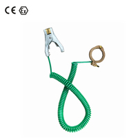 Pince d'oreille de mise à terre pour soudure en C, ensemble statique de 10 pièces, avec câble en spirale verte de 4m, approuvé ATEX