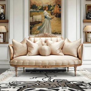 Ensemble de canapés en tissu français au design royal de luxe Meubles de salon de style rococo français Canapés en tissu de bois massif - Product Image 6