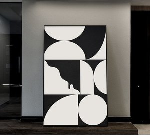 Stile ufficio sul posto di lavoro personaggi in <span class=keywords><strong>bianco</strong></span> <span class=keywords><strong>e</strong></span> <span class=keywords><strong>nero</strong></span> elegante pittura decorazione murale atmosfera semplice - Product Image 1