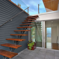 Escalier droit de luxe sur mesure, antidérapant, sûr, pour villa, résidence privée