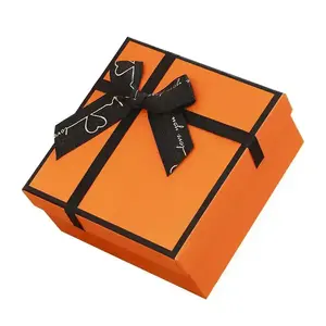 Factory customized orange fashion upscale recyclable gift packaging box