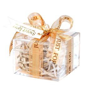 Oneup — étagère à bonbons en plastique acrylique, claire, pour chocolat, affichage, emballage, cube à cadeau avec ruban, papier en aluminium et couvercle - Product Image 1