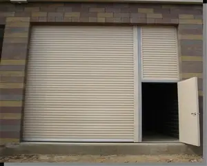 ZHTDOORS Porta de persiana de 15 pés com porta de pessoal, preço razoável e serviço atencioso, estilo moderno