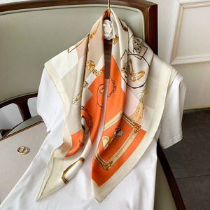 12 14 16mmデザイナーカスタマイズスクエア高級シルクスカーフカスタム印刷桑シルクスカーフ純粋なシルク100% 女性用 - Product Image 2