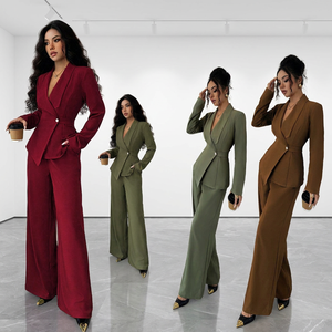 Completo da <span class=keywords><strong>Donna</strong></span> Autunno 2026 Stile Europeo-Americano, Elegante e Alla Moda, Blazer a Maniche Lunghe e Pantaloni a Gamba Dritta, Set Due Pezzi - Product Image 1