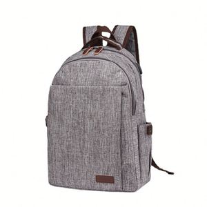 Minimalist Grey <b>Laptop</b> <b>Backpack</b>, Durable Polyester Business <b>Backpack</b>, Casual Daypack for Office School Travel - Product Image 1
