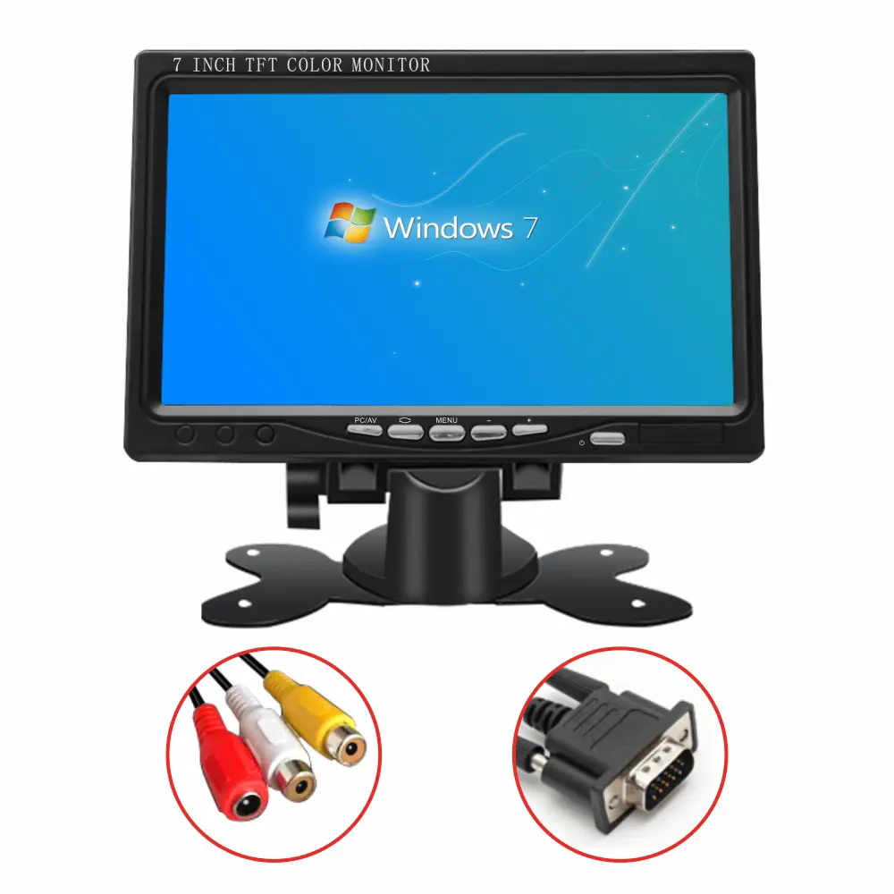 Monitor Vga portátil de montaje en pared para escritorio, 7, 8, 10,1, 11, 15 pulgadas, Usb, pantalla Lcd, Pc, 1080p, con altavoces, ENTRADA Av, Vga, hd-mi, Bnc