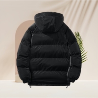 Veste d'hiver pour homme coupe-vent avec fermeture éclair, légère et confortable, tendance grande taille pour l'extérieur