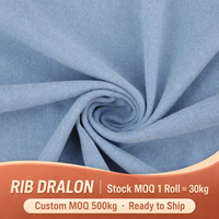 Tissu en molleton Dralon côtelé tricoté, 250 GSM, extensible dans les 4 sens, teint uni, épais, pour sous-vêtements d'hiver pour filles et garçons - Vente en gros