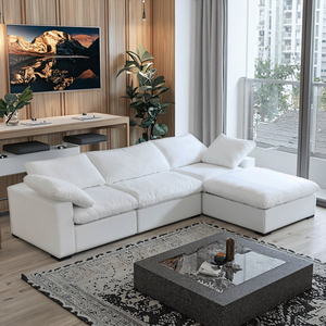 Ensemble modulaire sectionnel en tissu éponge White Cloud Wind Corner pour salon, en coton et lin, idéal pour appartement et centre commercial - Product Image 2