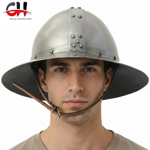 Casque de Chevalier Médiéval en Acier CH Calvin Handicrafts, Forme Ronde, Style Antique, Armure Faite à la Main pour Collection et Exposition - Product Image 1